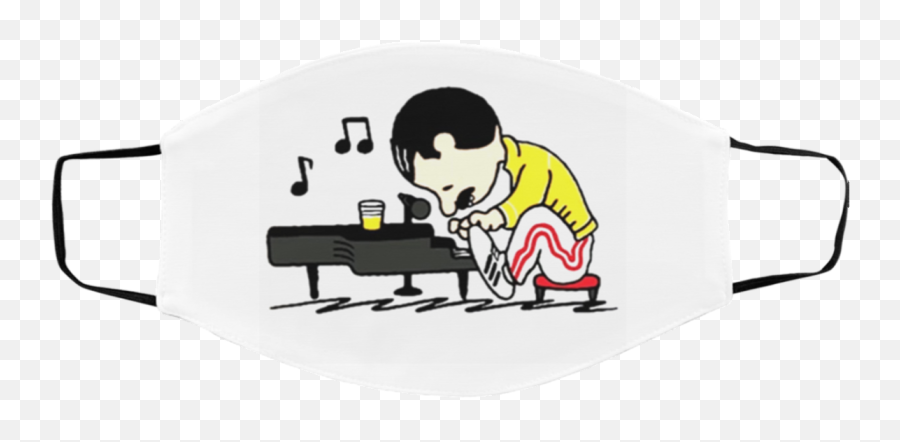 Freddie Mercury Piano Face Mask Teemoonleycom - Charlie Brown Freddie Mercury Emoji,Freddie Mercury Emoticon Facebook