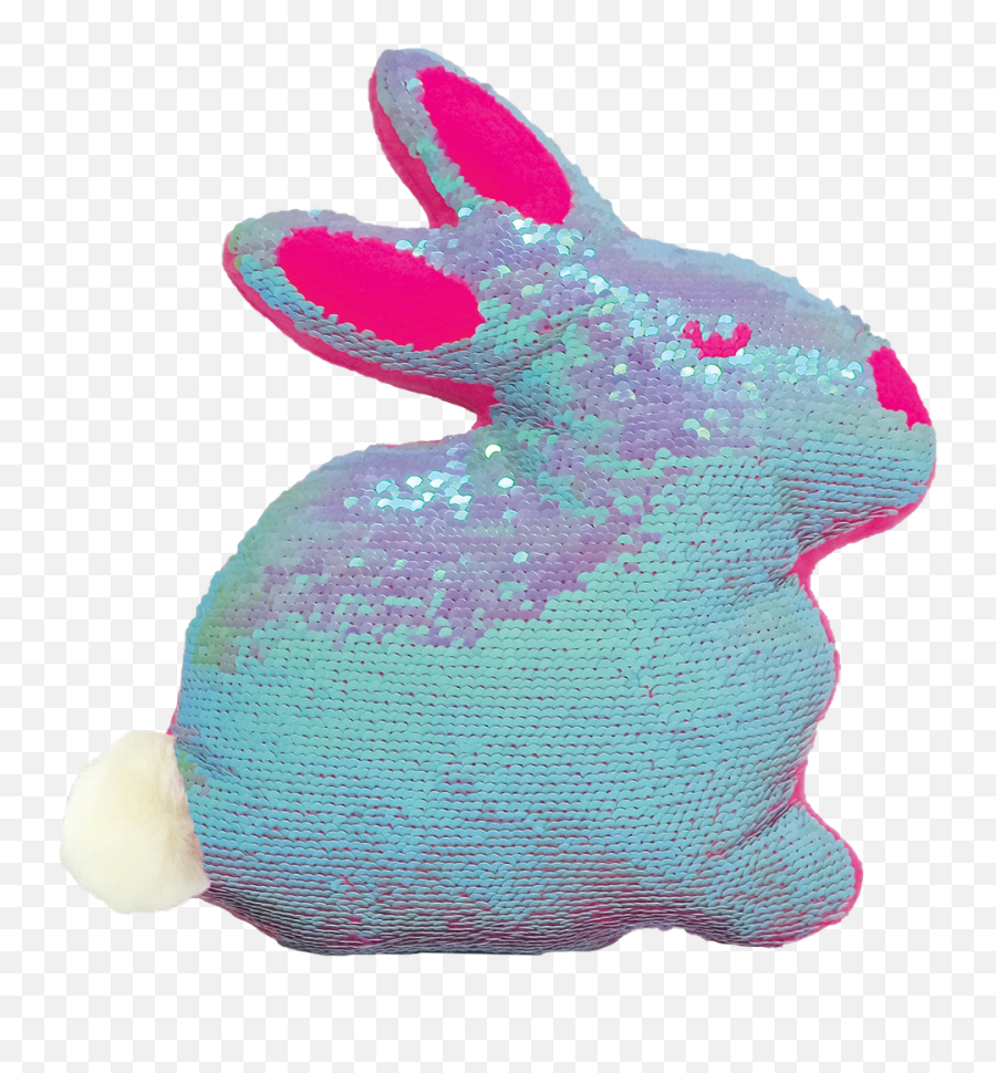 Bunny Reversible Sequin Pillow - Bunny Shapede Pillow Emoji,Bunny Heart Emoji