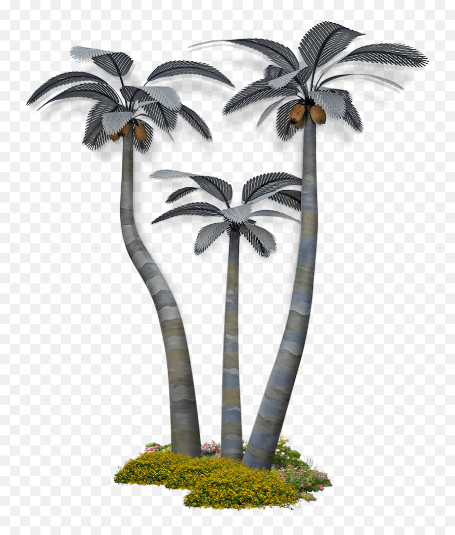 Products Designer Palms - Large Metal Palm Trees Emoji,What Do Three Palm Tree Emojis