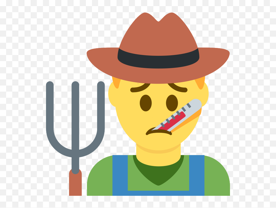 Emoji Face Mashup Bot On Twitter U200d Man Farmer - Farmers Icons,Emoji With Thermometer