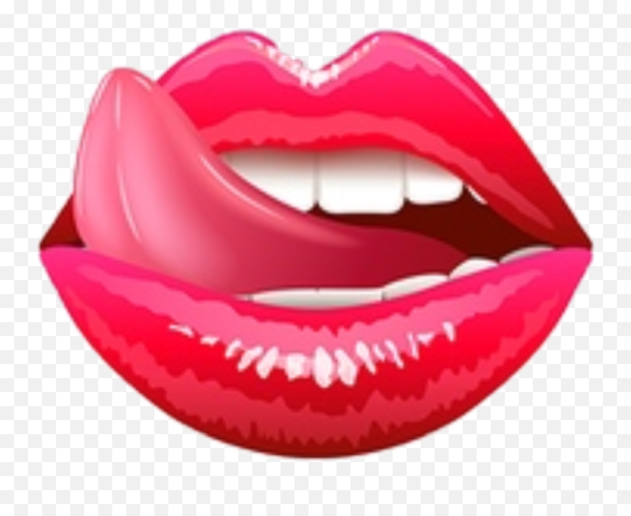 Lick Lips Sweet Pretty Red Love Sticker By Javier - Tongue Lick Lips Emoji,Anime Licking Emojis