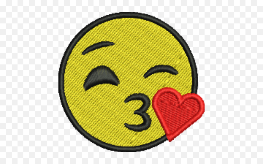 Emoji Kissing Heart Iron - On Patch Happy,Kissing Emoji