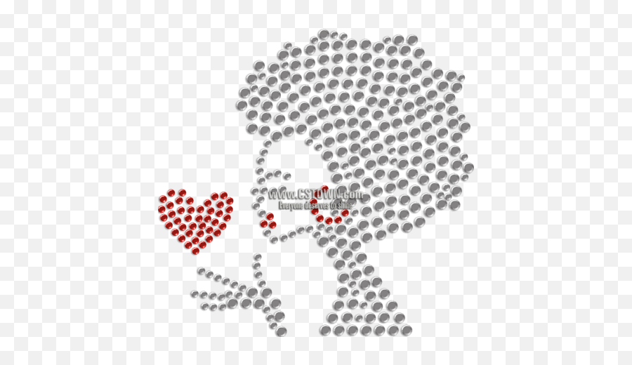 Kiss Of Afro Lady Rhinestone Hotfix Printing For Mask Emoji,Drawing Of Woman Emotion Mask