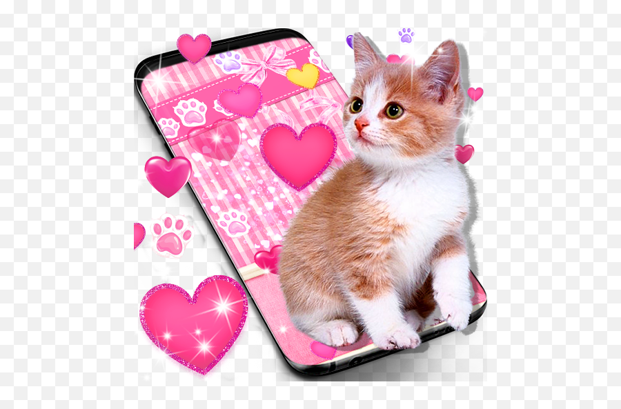 Updated Cute Pink Kitty Live Wallpaper Android App Emoji,Android Emojis Kitty