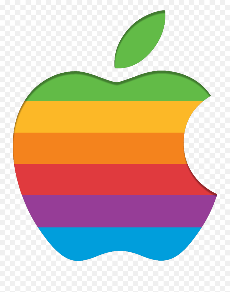 Apple Retro Logo Transparent Png - Rainbow Apple Logo Png Emoji,Apple Logo Emoji