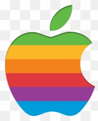 Apple Retro Logo Transparent Png - Rainbow Apple Logo Png Emoji,Apple Logo Emoji