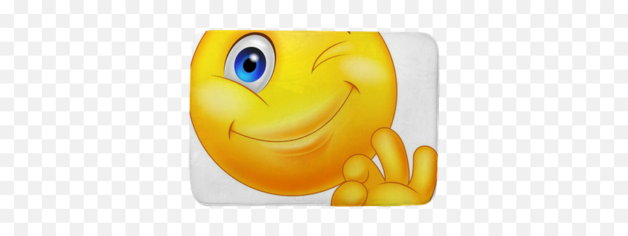 Smiley Emoticon With Ok Sign Bath Mat U2022 Pixers - We Live To Change Happy Emoji,Windows Live Custom Emoticons