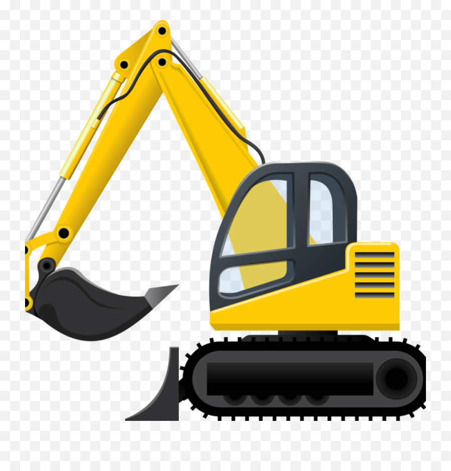 Clipart - Excavator Pelleteuse Construction Invitations Construction Clipart Emoji,Emojis Party Theme