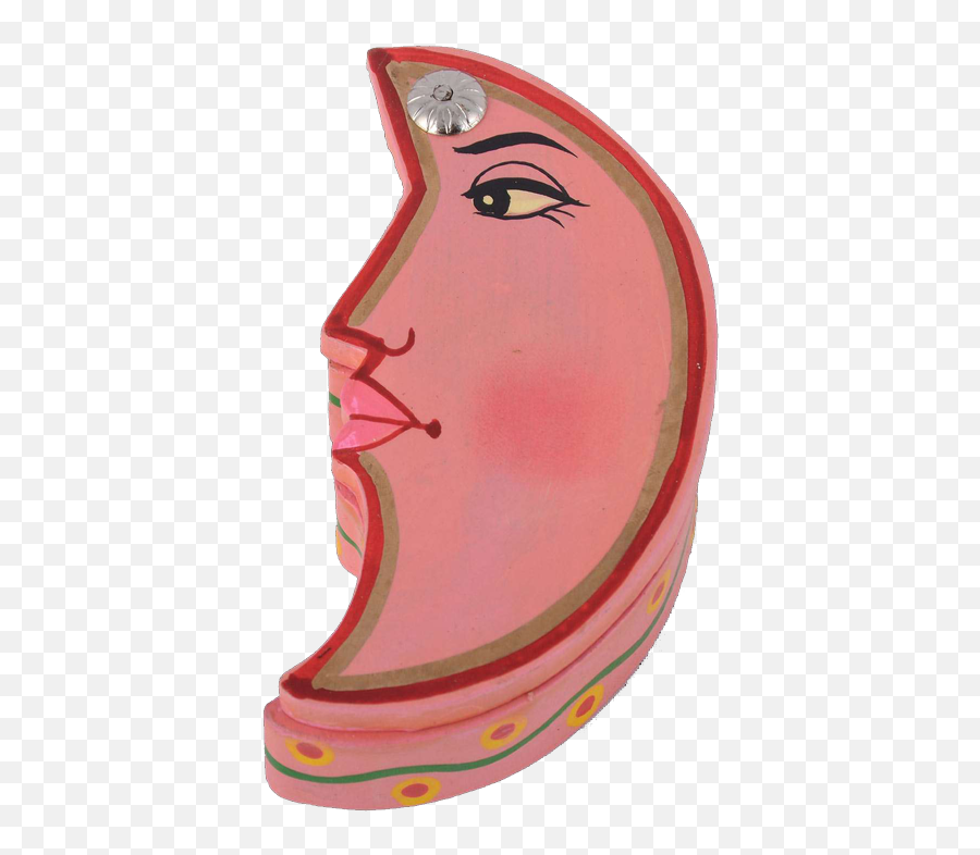 Pink Half - Moon Ganesh Face Coin Holder Dot Emoji,Moon Emoji Case