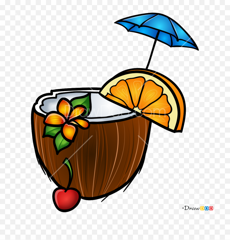 How To Draw Pina Colada Coctails - Fresh Emoji,Pina Colada Emoji