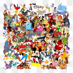 Drawing The Walt Disney Company Character Collage Art - Disney Character Background Emoji,80s Retro Emoticon