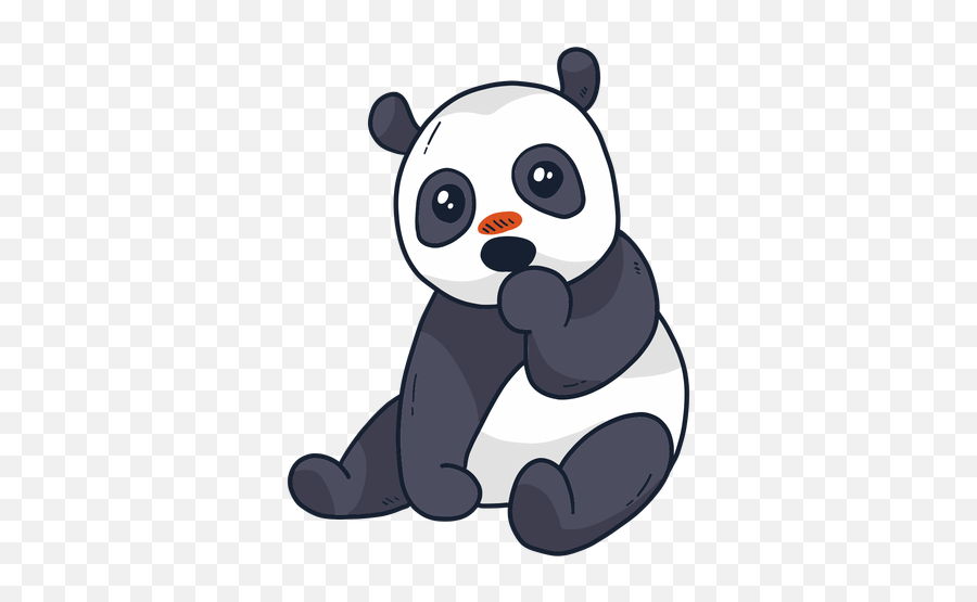 Cute Panda Muzzle Spot Sitting Flat - Transparent Png U0026 Svg Panda Sitting Cartoon Png Emoji,Pelican Emoji