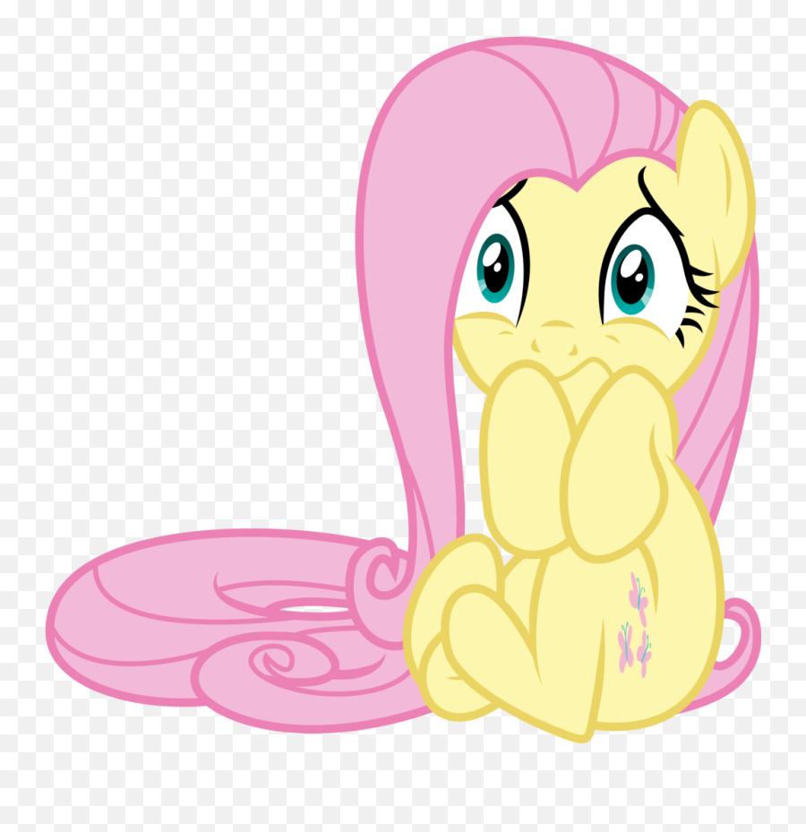 Fluttershy Rainbow Dash Pinkie Pie Pony - Fluttershy Scared Transparent Emoji,My Little Pony Applejack Emoticon