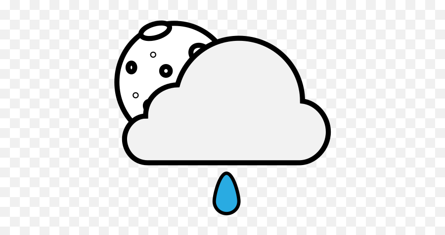 Rain Shower Night Moon Weather Free - Sol Y Lluvia Clima Emoji,Rainy Weather Emoticons