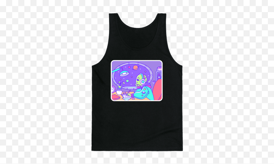 Chillhop Alien Tank Tops Lookhuman - Lesbian Tank Top Emoji,Emoticon Aliens