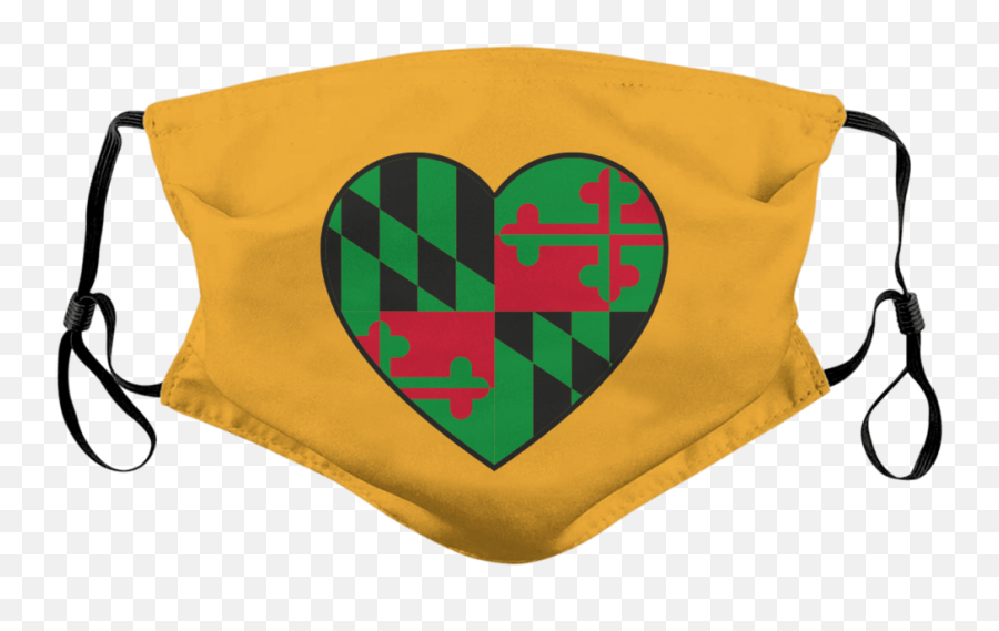 Red And Green Maryland Flag Heart Yellow Face Mask Emoji,Steam Coming Out Of Ears Emoticon