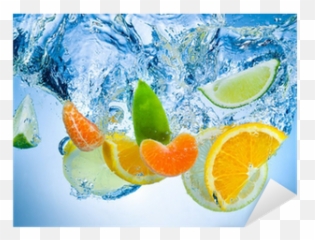 Sticker Tropical Fruits Fall Deeply Under Water With A Big Emoji,Citrus Emoji