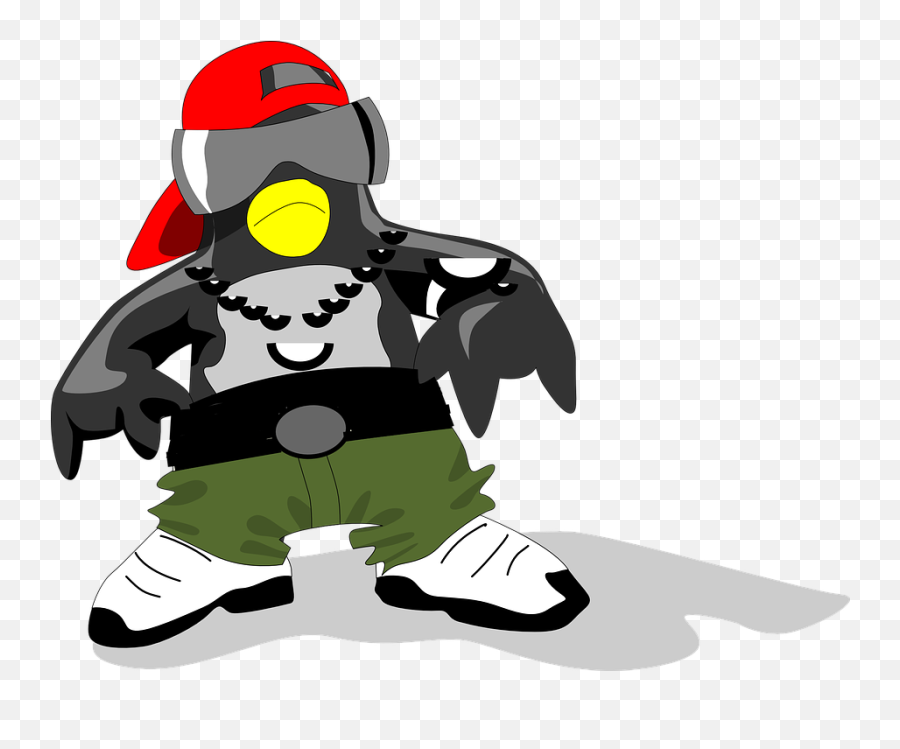 Penguin Cool Rapper - Free Vector Graphic On Pixabay Emoji,Penguin Emoji Whatsapp