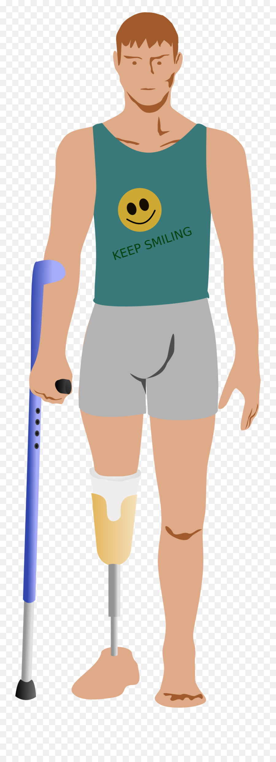 Man With Leg Prothese - Amputation Clipart Emoji,Boxer Emoticon