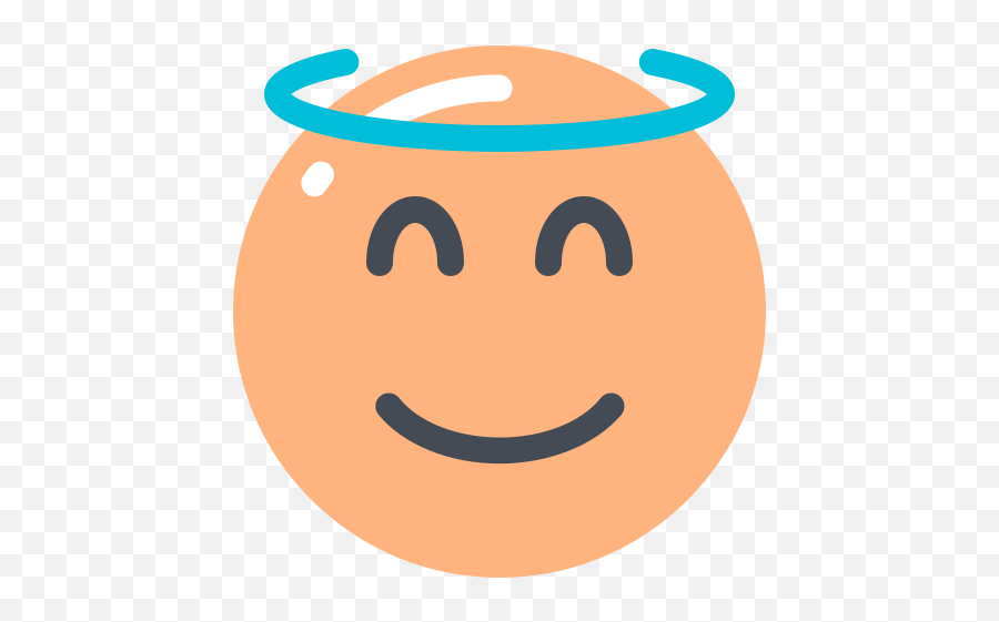 Smiling Face With Halo Icon - Icon Emoji,Skype Magnifying Emoticon
