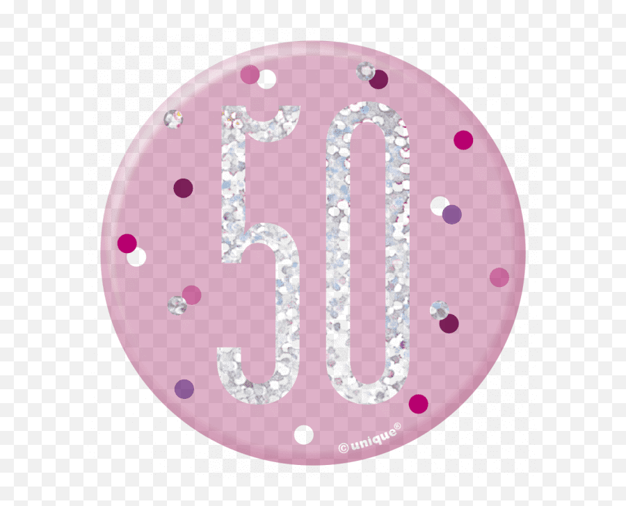 3 Badge - Age 5050th Birthday New Glitz Pink U2014 Edu0027s 50 Pink Birthday Emoji,Pink Sparking Heart Emoji