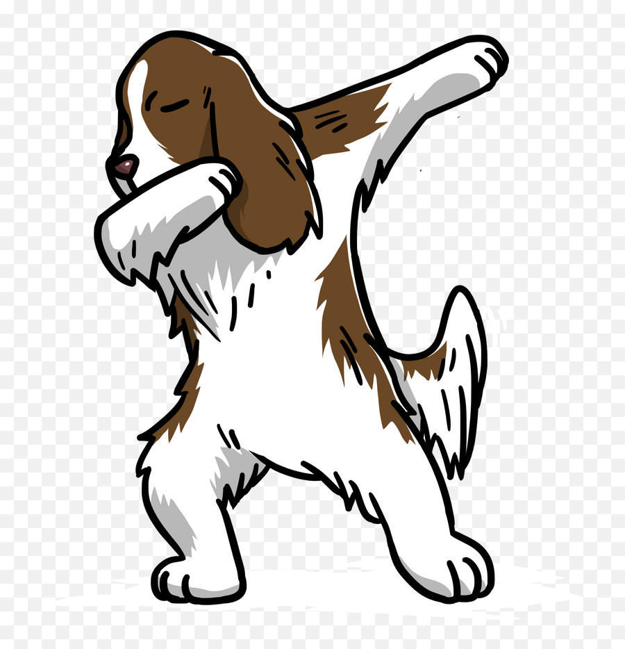 Springer Dog Dab Dance Art - Dog Emoji,Cavalier King Charles Spaniel Sticker Emoji