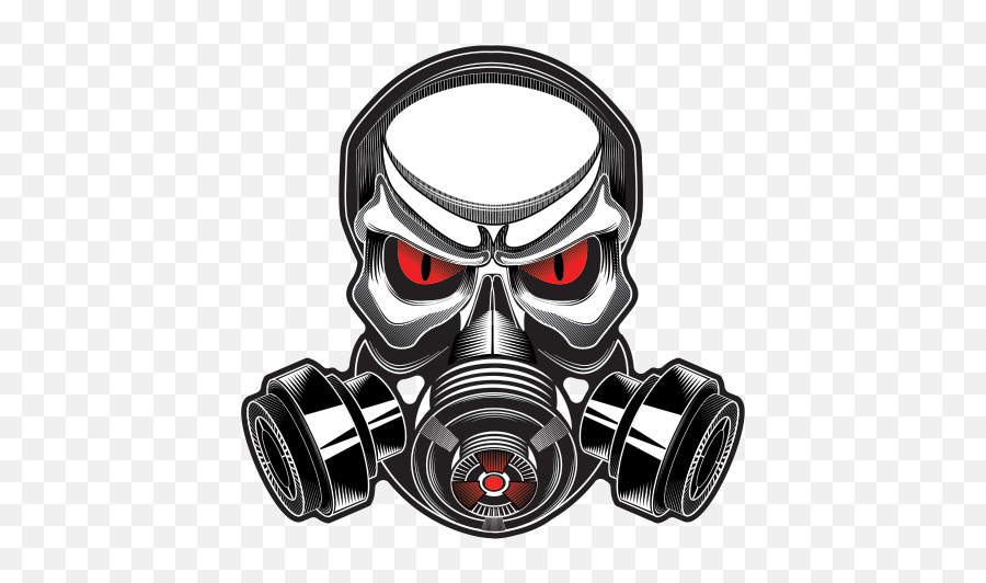 Printed Vinyl Gas Mask Skull - Transparent Skull Gas Mask Png Emoji,Army Skull Emoticons