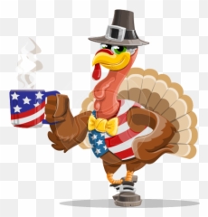 Vector Cartoon Characters - American Thanksgiving Turkey Cartoon Emoji,Wild Turkey Emotion