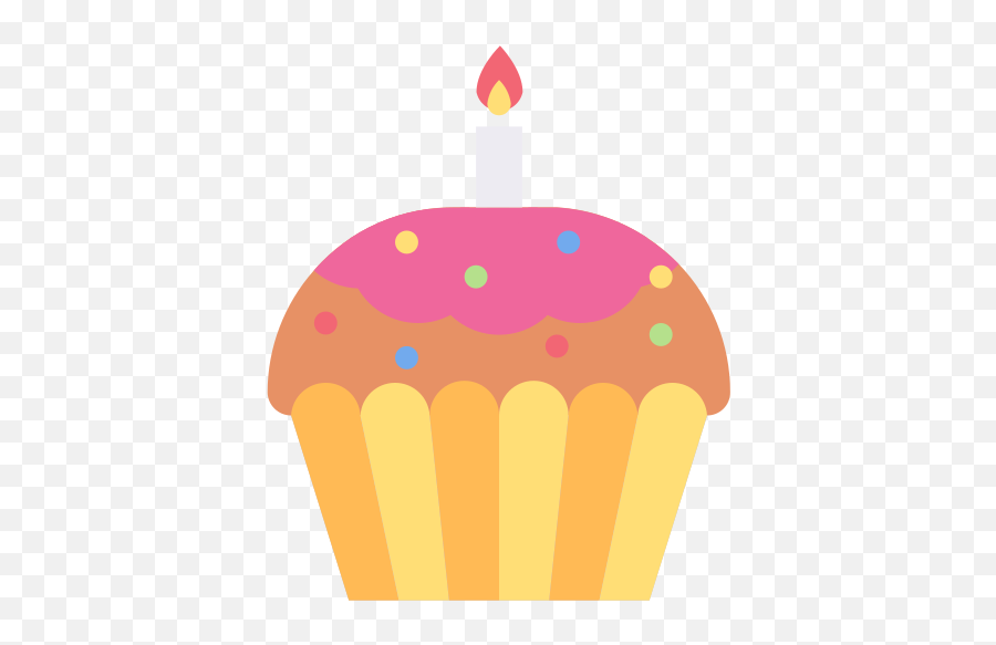 Cupcake Pastry Birthday Celebration Food Sweet Dessert - Birthday Cupcake Icon Png Emoji,Emoticon Birthday Candles