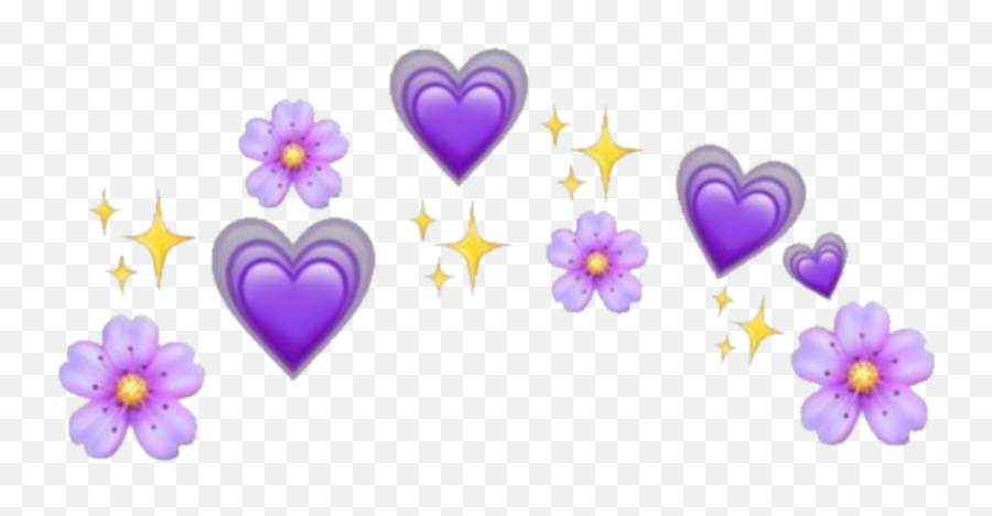 The Most Edited - Purple Heart Emoji Crown,V4 Flower Emoji