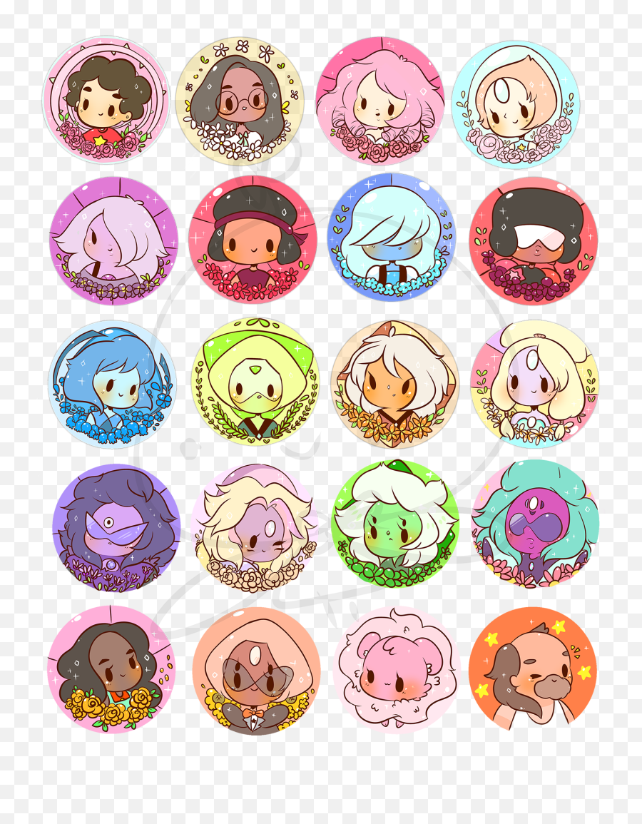 Steven Universe Buttons From Birduyen - Happy Emoji,Sup Bro Emoticon