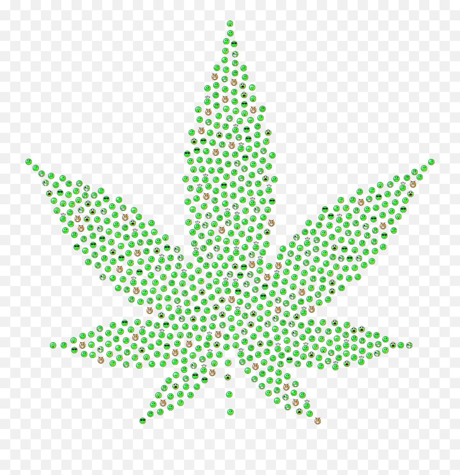 Smileys Marijuana Silhouette Green - Openclipart Printed Cotton Frock Ladies Frock Design Emoji,Pot Leaf Emoji