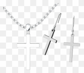 Simple Cross Set Sterling Silver Pendant And Earrings Emoji,Love Emoticon Earrings And Sterling Silver