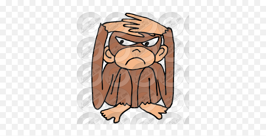 Annoyed Monkey Picture For Classroom Therapy Use - Great Emoji,Chimp Emoji