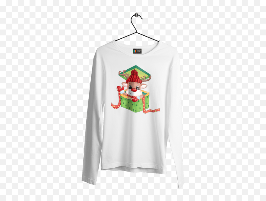 Menu0027s T - Shirt With Print Christmas Deer Gift Customprint Emoji,Christmas Present Emoji