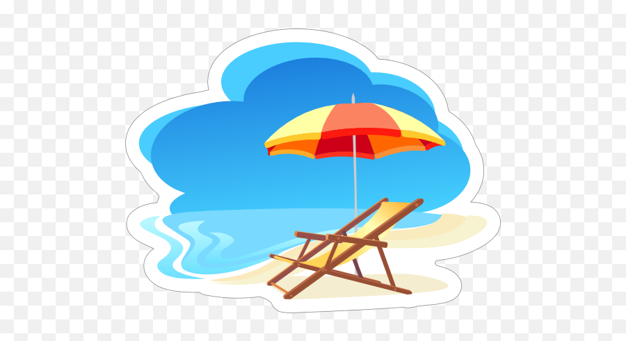 Relax On The Beach Sticker Emoji,Van Camping Emoji
