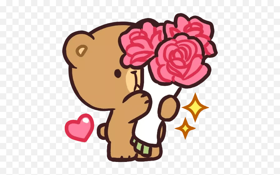 Mocha Bear Stickers - Live Wa Stickers Emoji,Dead Rose Emoji
