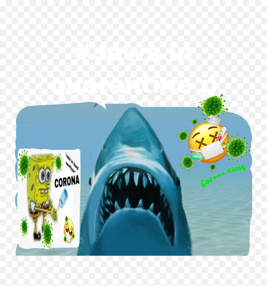 Stayhome Coronatime Jaws Sticker - Jaws Poster Emoji,Jaws Emoji