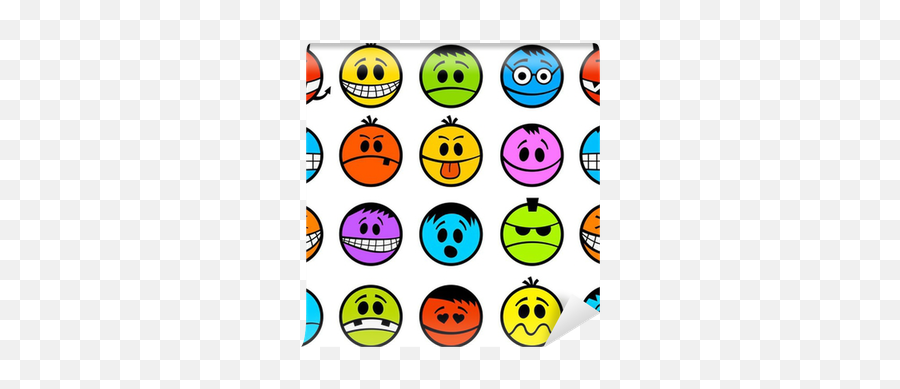Funny Colorful Emotions Seamless - Happy Emoji,Colorful Emotions