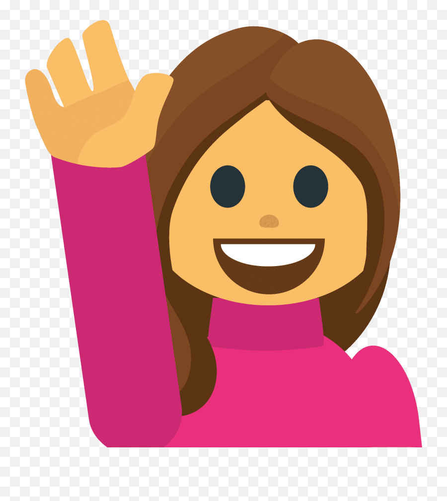 Person Raising Hand Emoji Clipart Free Download Transparent - Woman Smiley,Raise Hands Emoji
