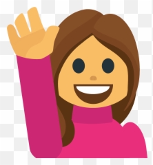 Person Raising Hand Emoji Clipart Free Download Transparent - Woman Smiley,Raise Hands Emoji