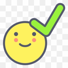 Checkmark - Happy Emoji,Verified Tick Emoticon