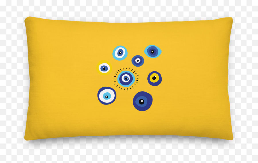 Negative Vibes Protection Pillow With - Decorative Emoji,Evil Eyes Emoticon