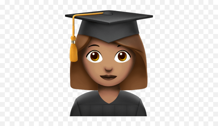 Download Hd Female Graduate Student Apple Emoji - Student Ios Graduation Cap Emoji,Female Emoji
