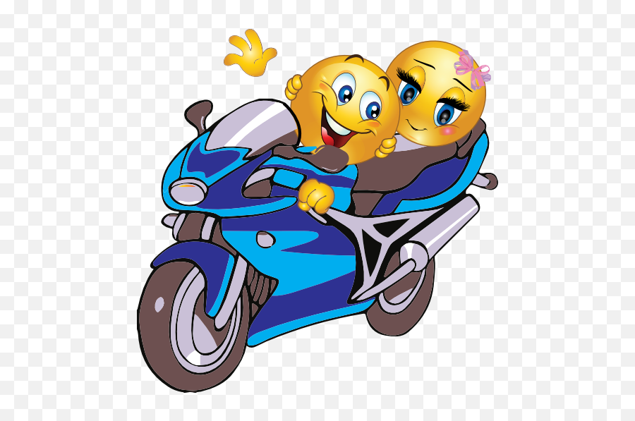 Couple Motorcycle Smiley Emoticon - Motorcycle Emoji,Emoticon Text Motorcycle