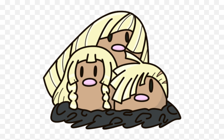 Pokémon Sun And Moon - Dugtrio Aether Form Clipart Full Dugtrio Alola Fan Art Emoji,Pikachu In Emoticon Form