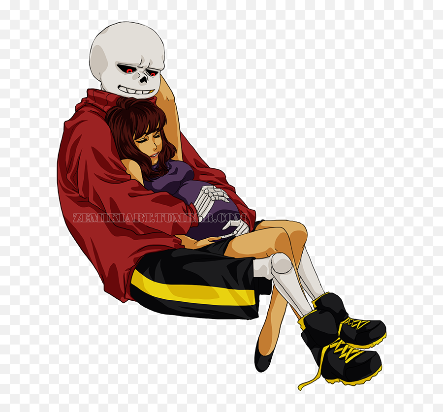 Underfell Frans With A Pregnant Frisk - Underfell Frans Pregnant Underfell Sans X Frisk Emoji,Frisk Emoji