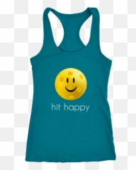 Hit Happy Pickleball Racerback Tank Top Emoji,Emoticon Hanover