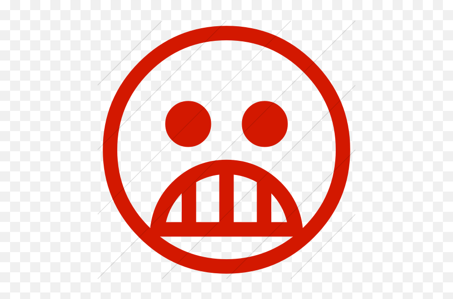 Iconsetc Simple Red Classic Emoticons Grimacing Face Icon Emoji,Grimmace Emoticon
