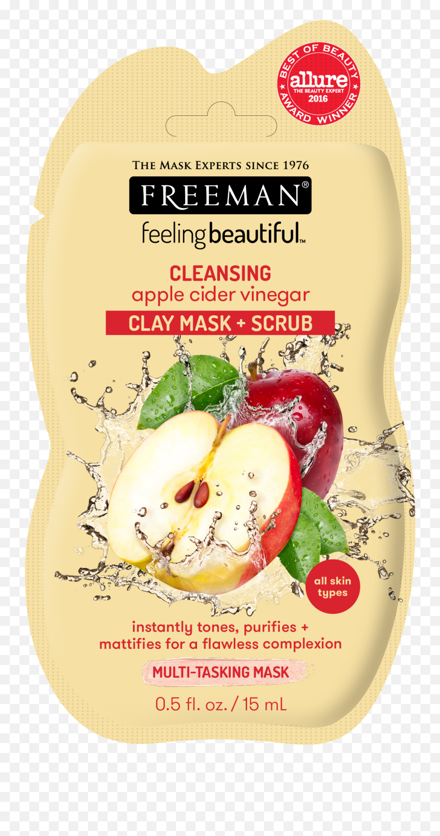 Freeman Feeling Beautiful 4 - In1 Foaming Clay Mask Scrub Cleanser U0026 Toner Apple Cider Vinegar 6 Fl Oz Emoji,Camera Focal Length And Character Emotions And Facial Beauty